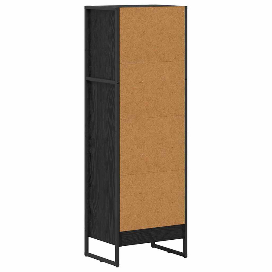 Boekenkast Zwart Eiken 80 x 30 x 155 cm Bewerkt hout