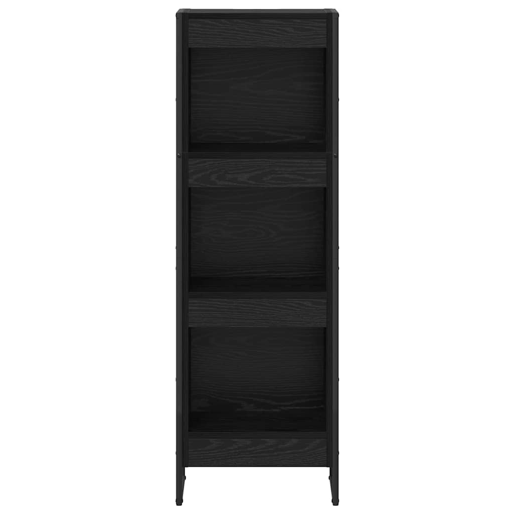 Boekenkast Zwart Eiken 80 x 30 x 155 cm Bewerkt hout