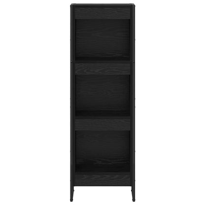 Boekenkast Zwart Eiken 80 x 30 x 155 cm Bewerkt hout