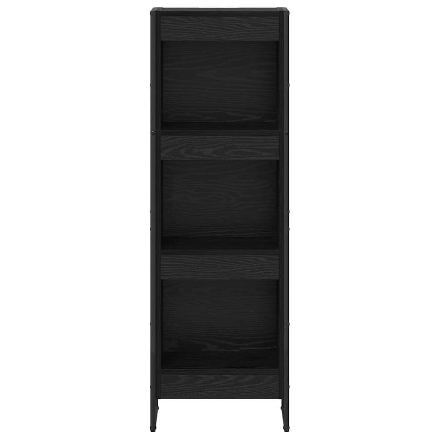 Boekenkast Zwart Eiken 80 x 30 x 155 cm Bewerkt hout