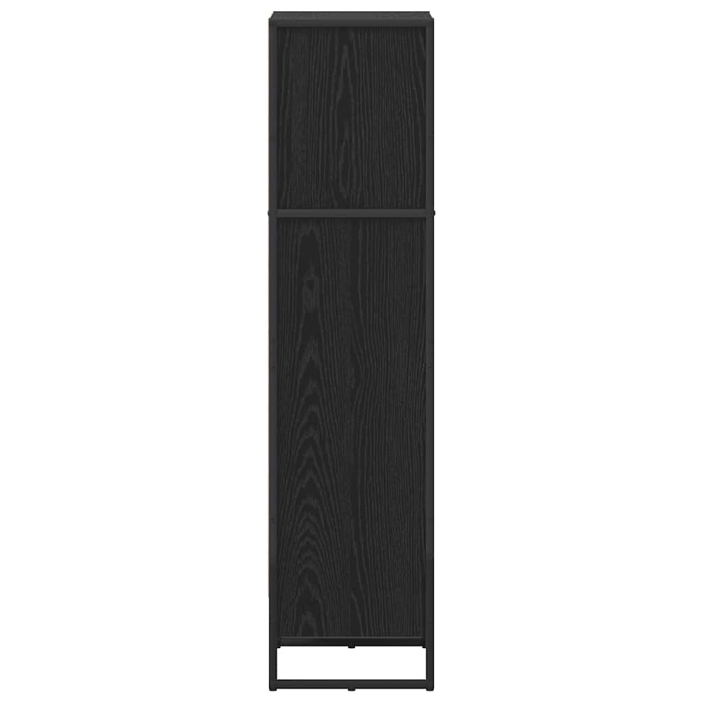 Boekenkast Zwart Eiken 80 x 30 x 155 cm Bewerkt hout