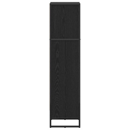 Boekenkast Zwart Eiken 80 x 30 x 155 cm Bewerkt hout