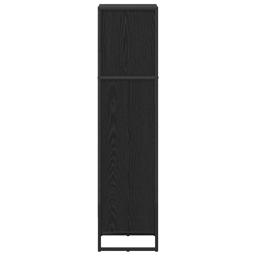 Boekenkast Zwart Eiken 80 x 30 x 155 cm Bewerkt hout