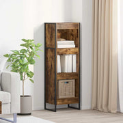 Boekenkast 80x30x155 cm bewerkt hout rook eik