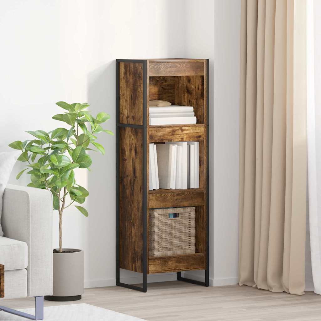 Boekenkast Rook Eik 80 x 30 x 155 cm Bewerkt hout