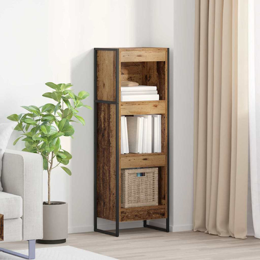 Boekenkast Oud Hout 80 x 30 x 155 cm Bewerkt hout