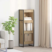 Boekenkast bewerkt hout 80x30x121 cm ambachtelijk eiken