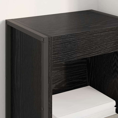 Boekenkast Zwart Eiken 80 x 30 x 155 cm Bewerkt hout