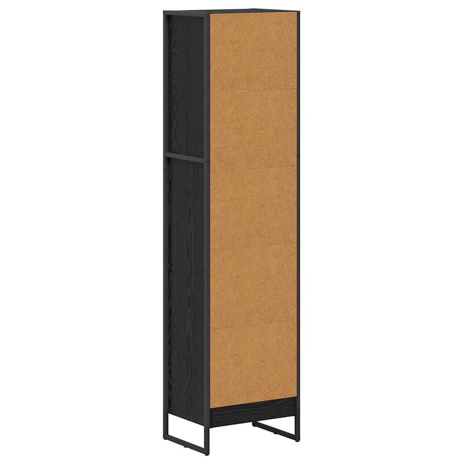 Boekenkast Zwart Eiken 80 x 30 x 155 cm Bewerkt hout