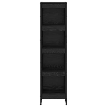 Boekenkast Zwart Eiken 80 x 30 x 155 cm Bewerkt hout