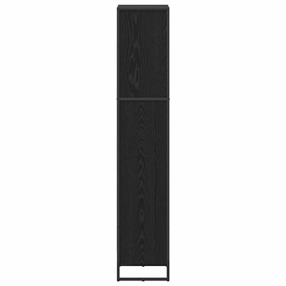 Boekenkast Zwart Eiken 80 x 30 x 155 cm Bewerkt hout