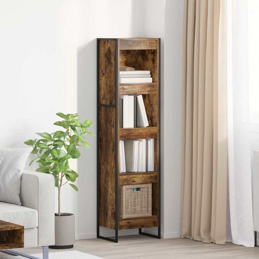 Boekenkast Rook Eik 80 x 30 x 155 cm Bewerkt hout