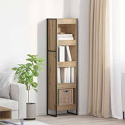Boekenkast bewerkt hout 80x30x155 cm ambachtelijk eiken