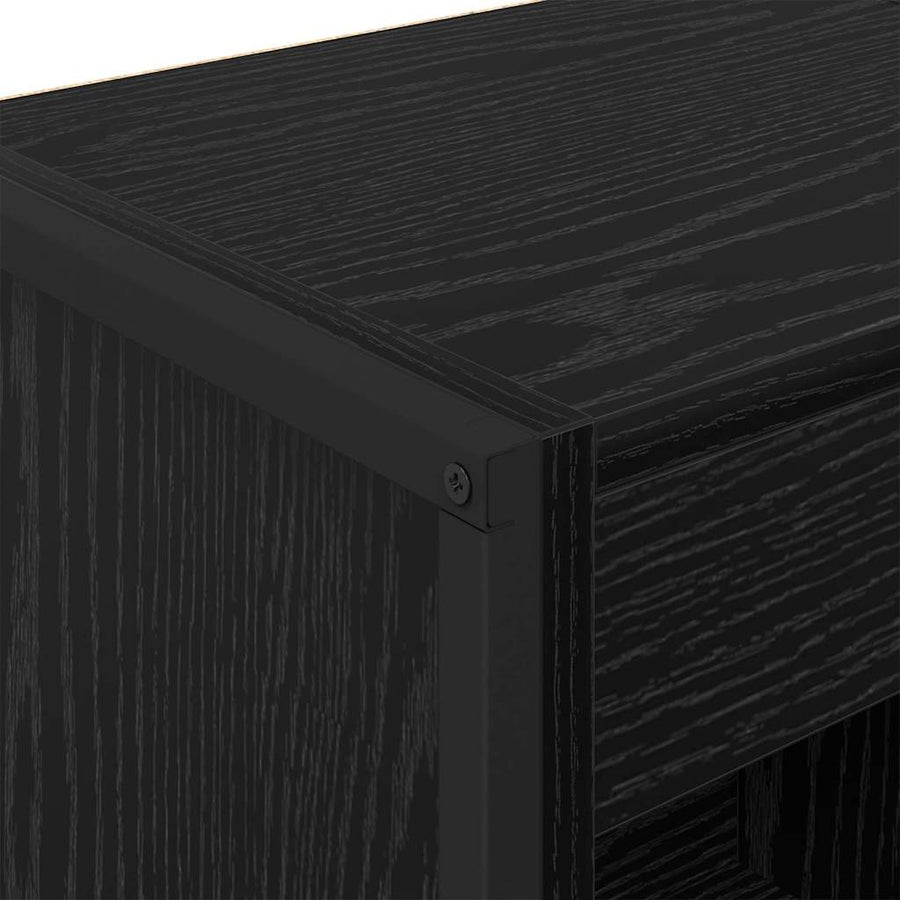 Boekenkast Zwart Eiken 80 x 30 x 155 cm Bewerkt hout