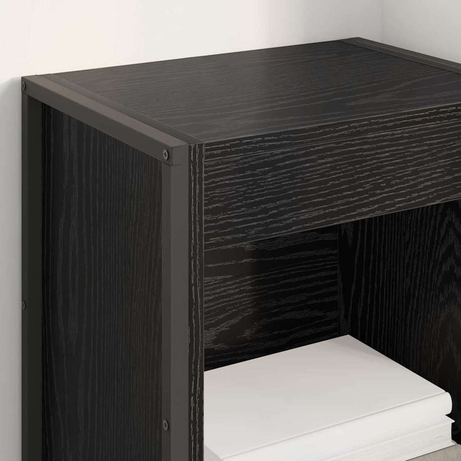 Boekenkast Zwart Eiken 80 x 30 x 155 cm Bewerkt hout