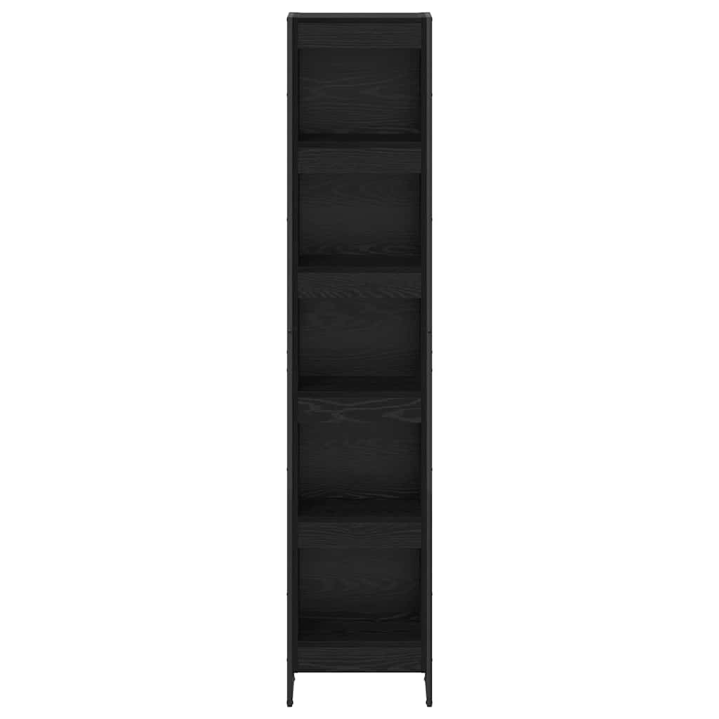 Boekenkast Zwart Eiken 80 x 30 x 155 cm Bewerkt hout