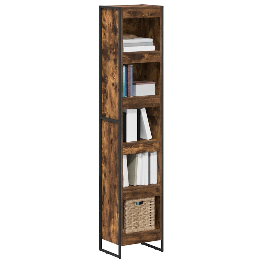 Boekenkast Rook Eik 80 x 30 x 155 cm Bewerkt hout