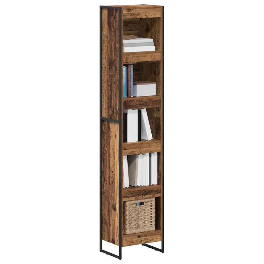 Boekenkast Oud Hout 80 x 30 x 155 cm Bewerkt hout