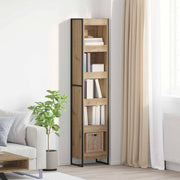 Boekenkast bewerkt hout 80x30x155 cm