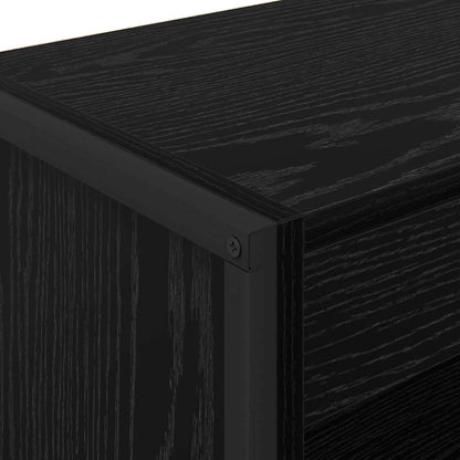 Boekenkast Zwart Eiken 80 x 30 x 155 cm Bewerkt hout