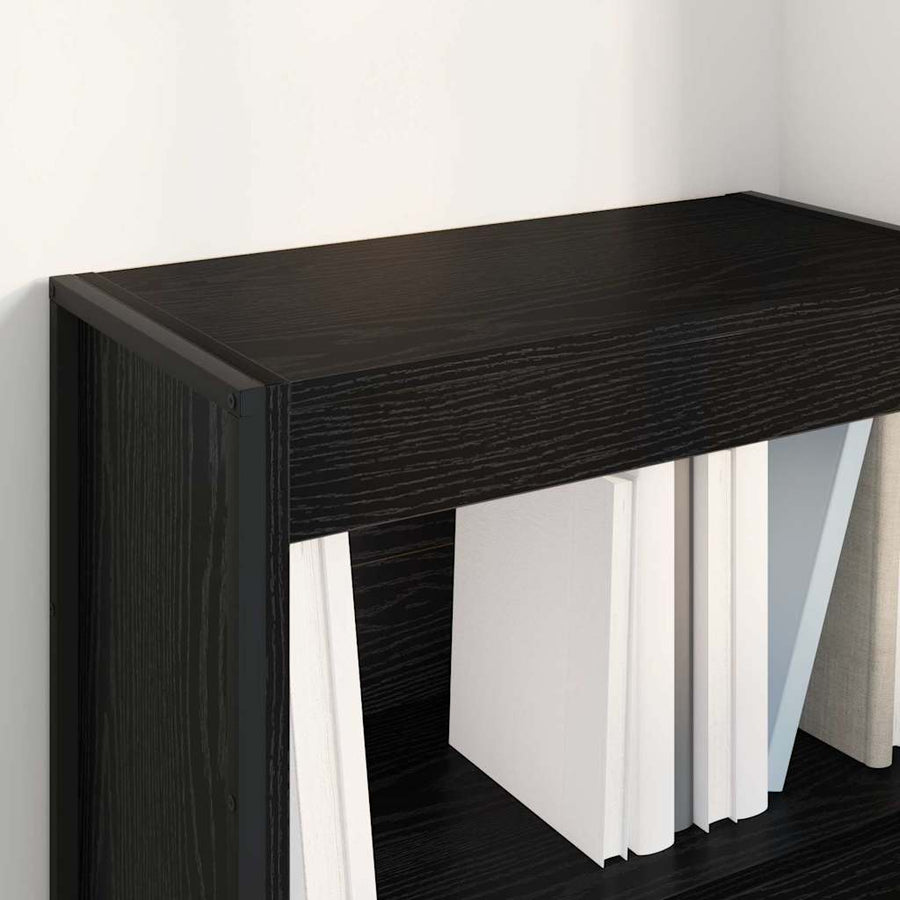 Boekenkast Zwart Eiken 80 x 30 x 155 cm Bewerkt hout