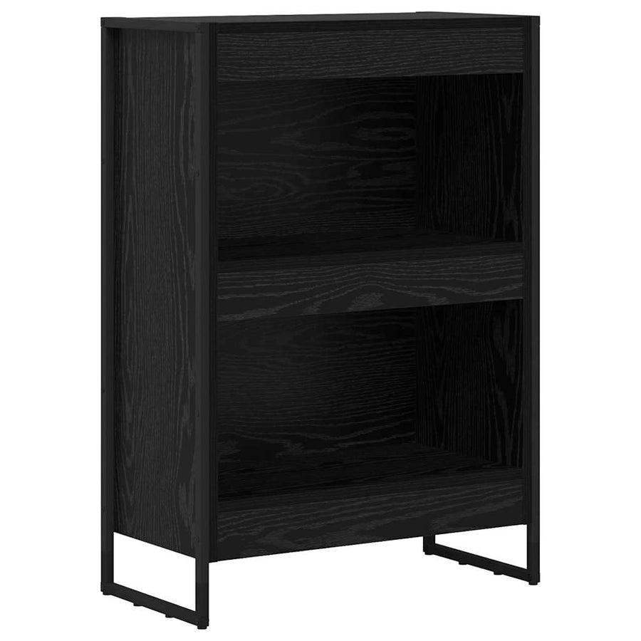 Boekenkast Zwart Eiken 80 x 30 x 155 cm Bewerkt hout