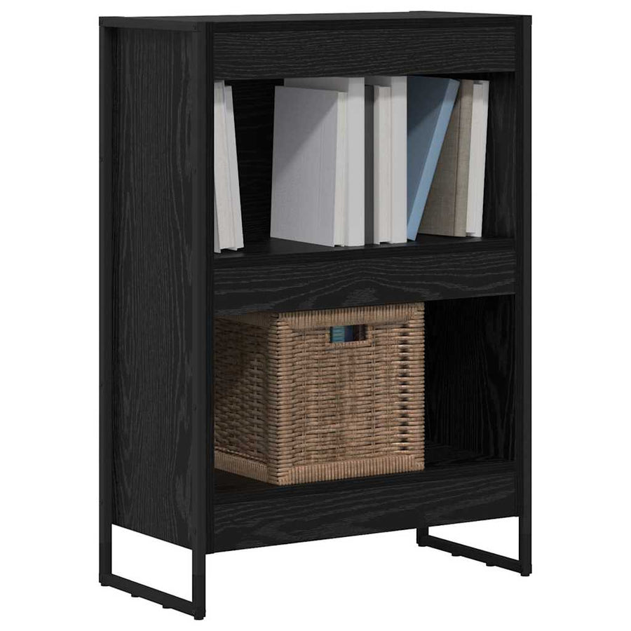 Boekenkast Zwart Eiken 80 x 30 x 155 cm Bewerkt hout