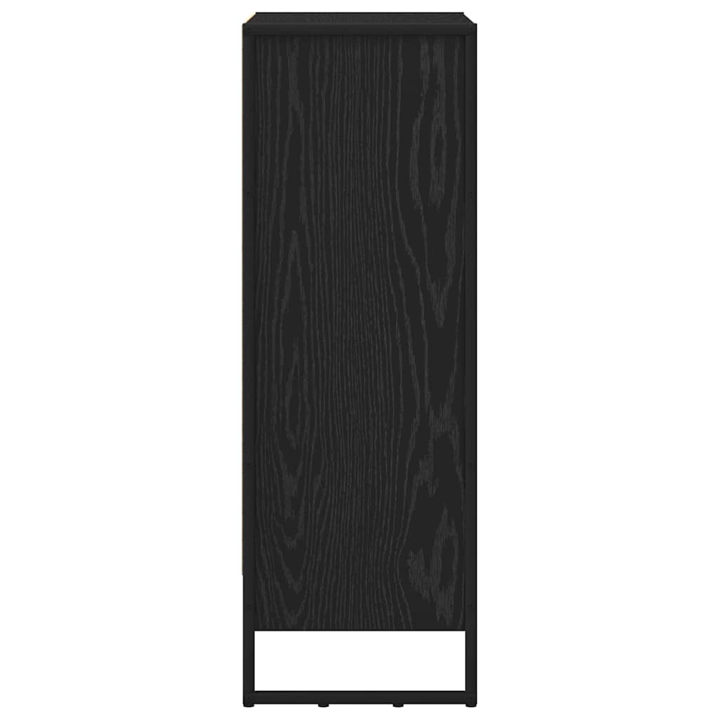 Boekenkast Zwart Eiken 80 x 30 x 155 cm Bewerkt hout