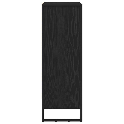 Boekenkast Zwart Eiken 80 x 30 x 155 cm Bewerkt hout