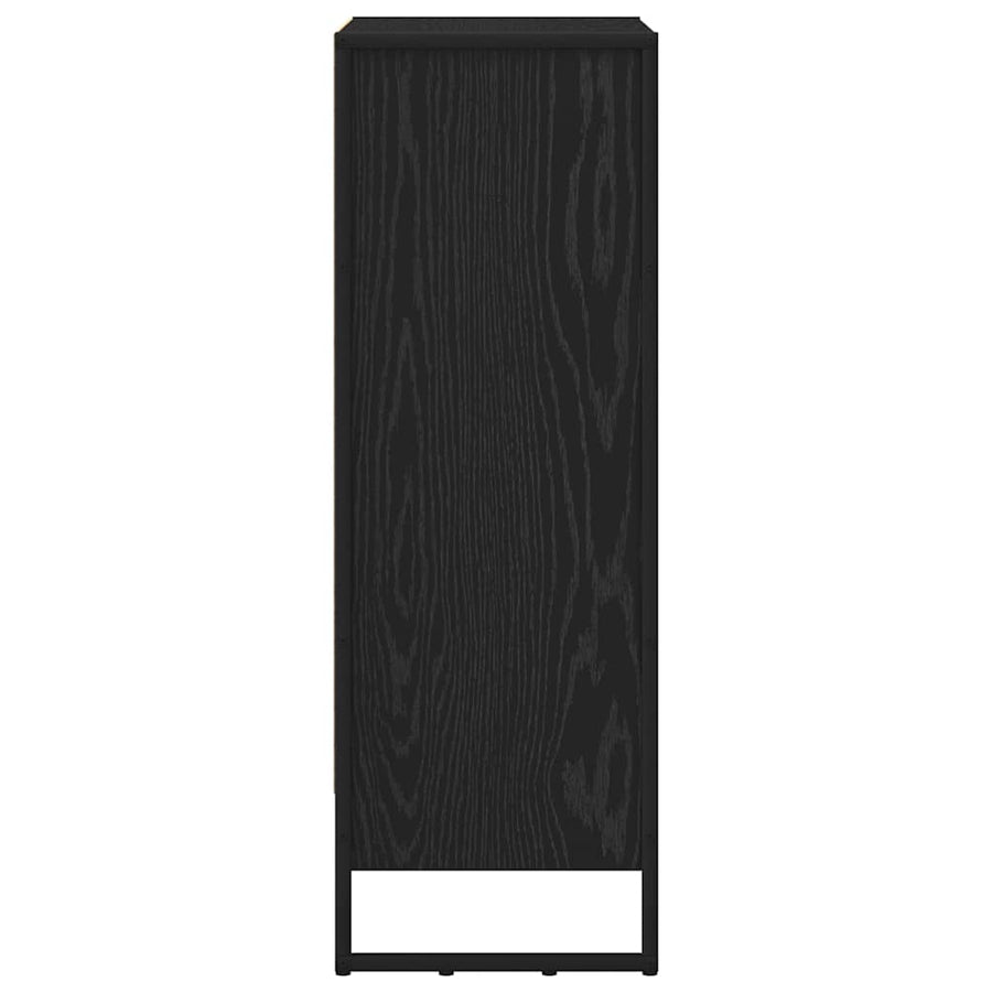 Boekenkast Zwart Eiken 80 x 30 x 155 cm Bewerkt hout