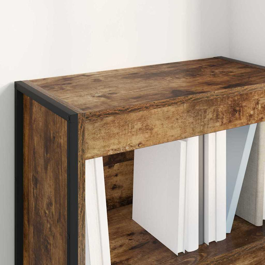 Boekenkast Rook Eik 80 x 30 x 155 cm Bewerkt hout