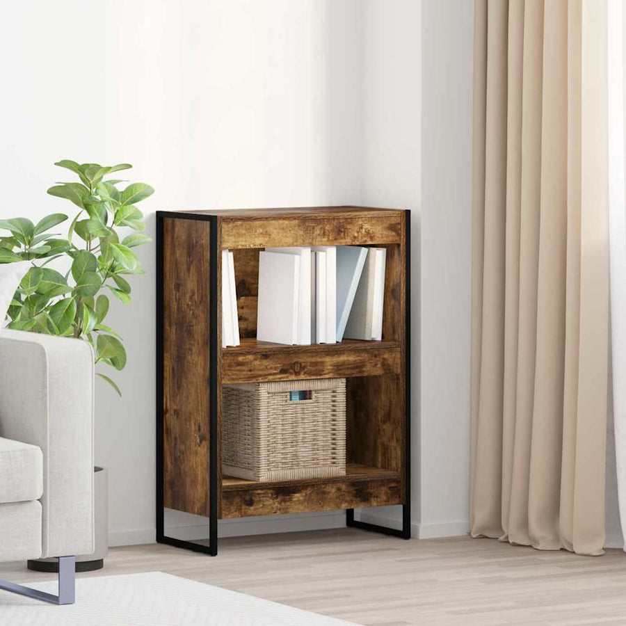Boekenkast Rook Eik 80 x 30 x 155 cm Bewerkt hout