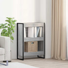 Boekenkast 80x30x155 cm grijs bewerkt hout
