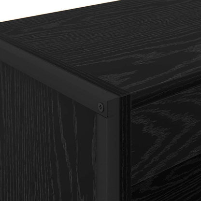 Boekenkast Zwart Eiken 80 x 30 x 155 cm Bewerkt hout