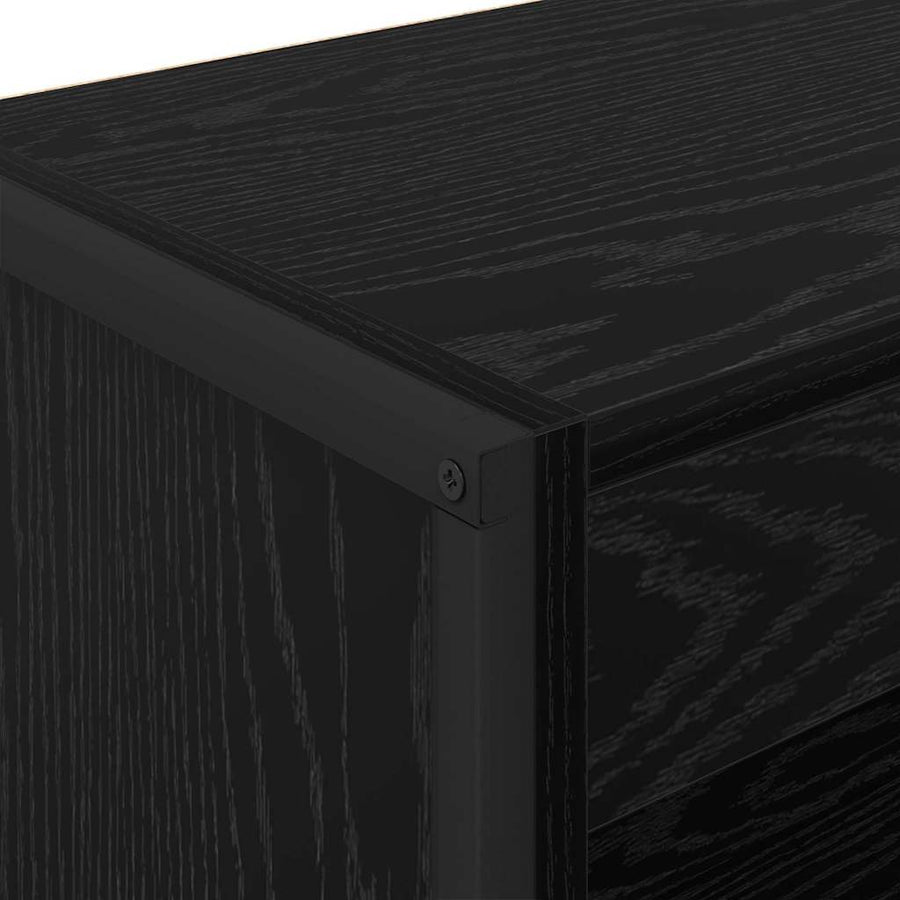 Boekenkast Zwart Eiken 80 x 30 x 155 cm Bewerkt hout