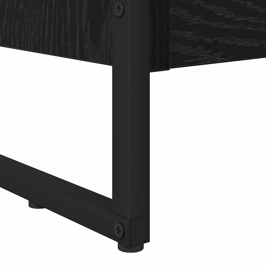 Boekenkast Zwart Eiken 80 x 30 x 155 cm Bewerkt hout