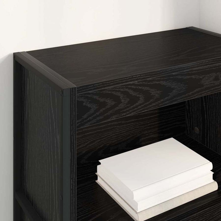 Boekenkast Zwart Eiken 80 x 30 x 155 cm Bewerkt hout
