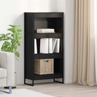 Boekenkast 60x30x121 cm zwart eiken bewerkt hout