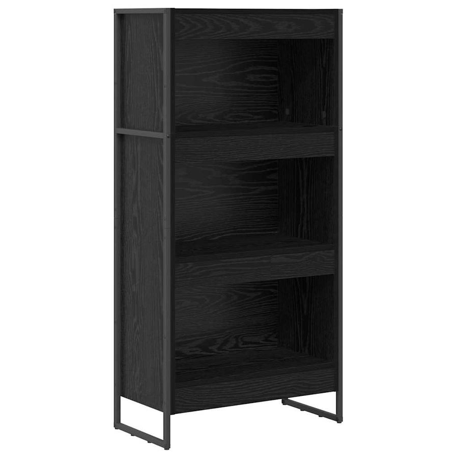 Boekenkast Zwart Eiken 80 x 30 x 155 cm Bewerkt hout