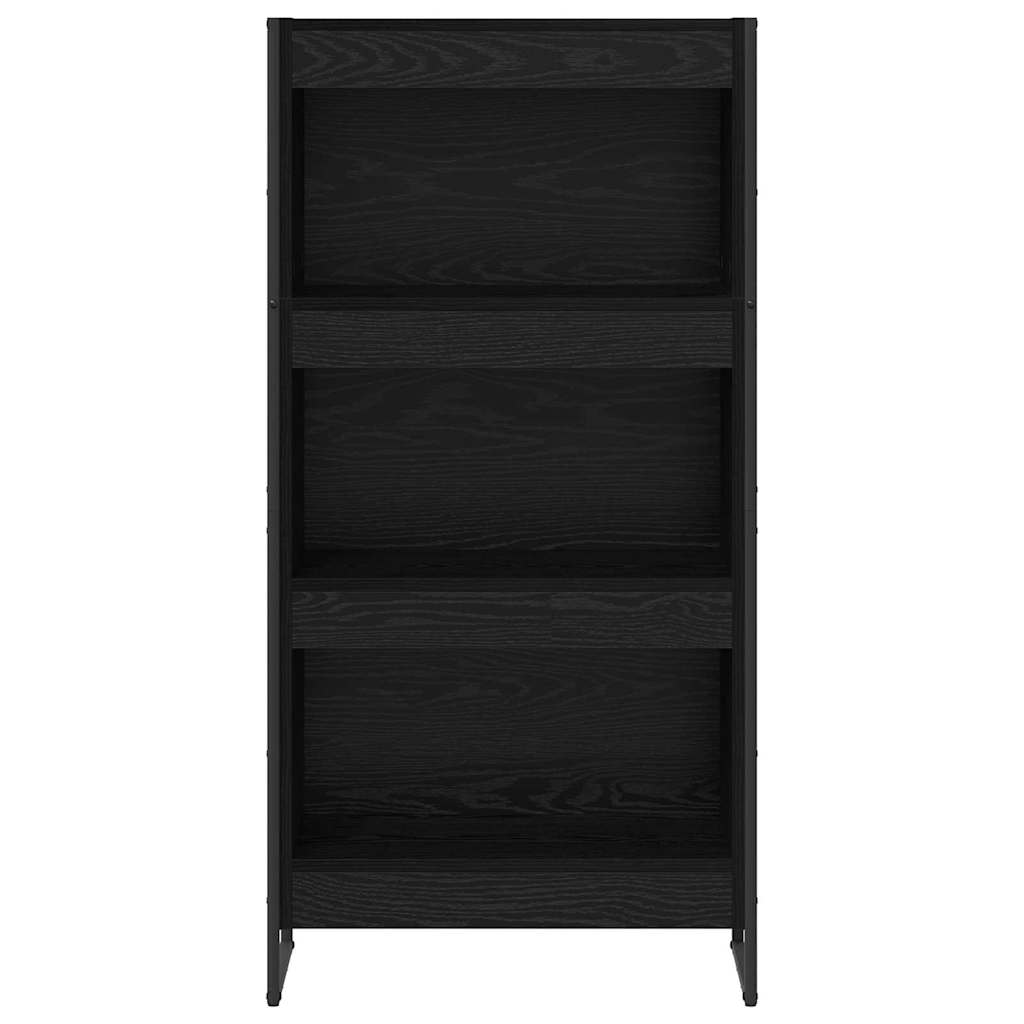 Boekenkast Zwart Eiken 80 x 30 x 155 cm Bewerkt hout