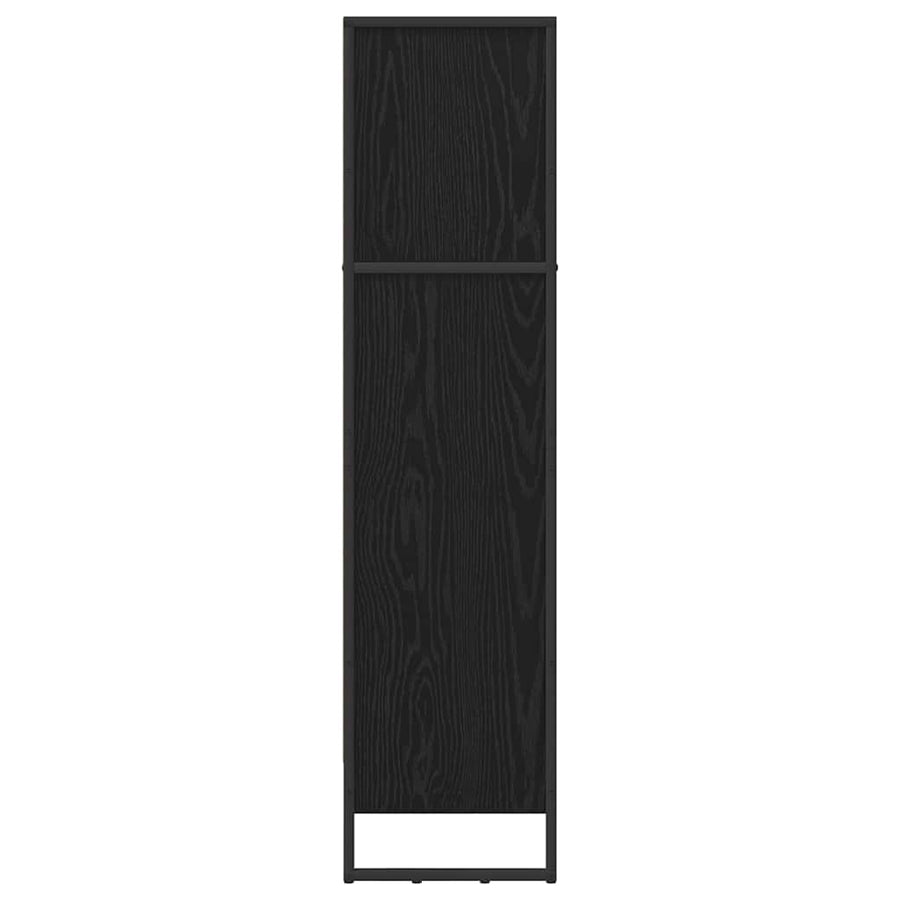 Boekenkast Zwart Eiken 80 x 30 x 155 cm Bewerkt hout