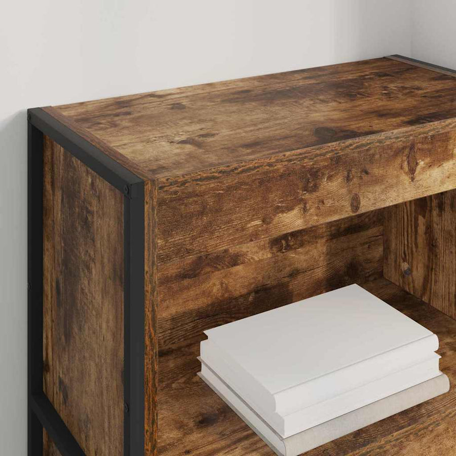 Boekenkast Rook Eik 80 x 30 x 155 cm Bewerkt hout