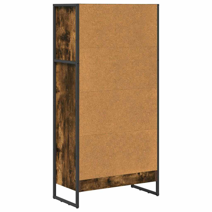 Boekenkast Rook Eik 80 x 30 x 155 cm Bewerkt hout