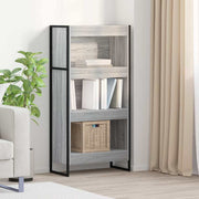 Boekenkast 80x30x155 cm grijs bewerkt hout