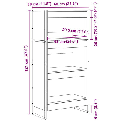 Boekenkast Grijs Sonoma 80 x 30 x 155 cm Bewerkt hout