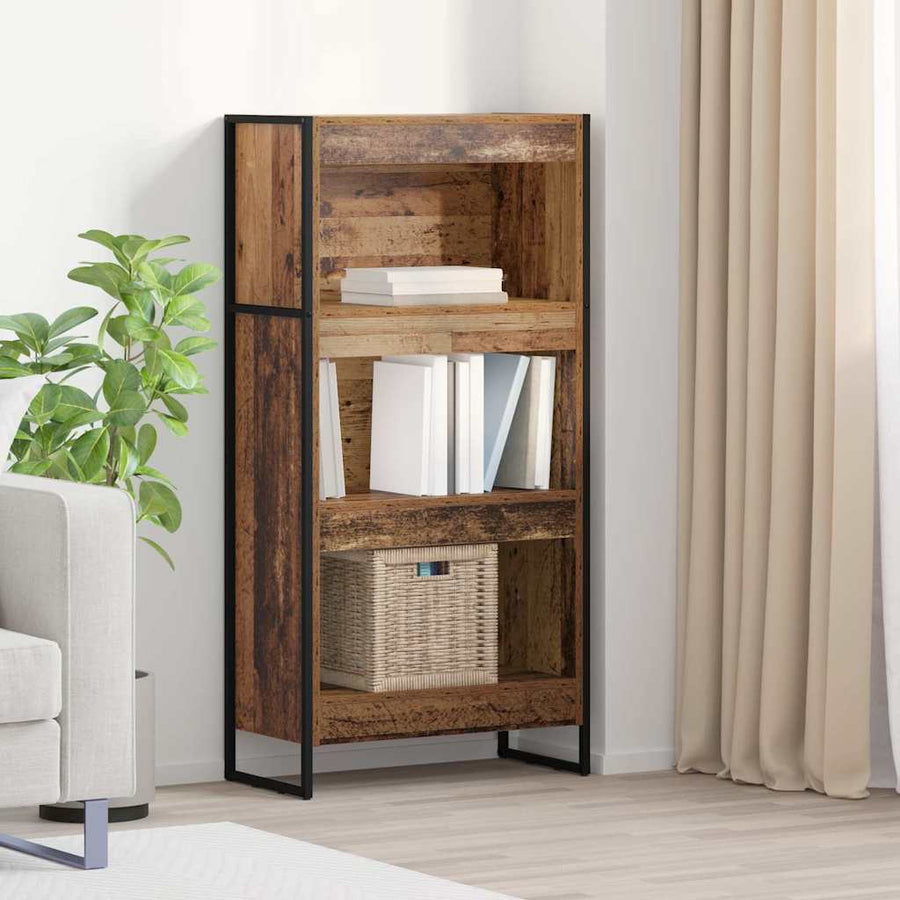 Boekenkast Oud Hout 80 x 30 x 155 cm Bewerkt hout