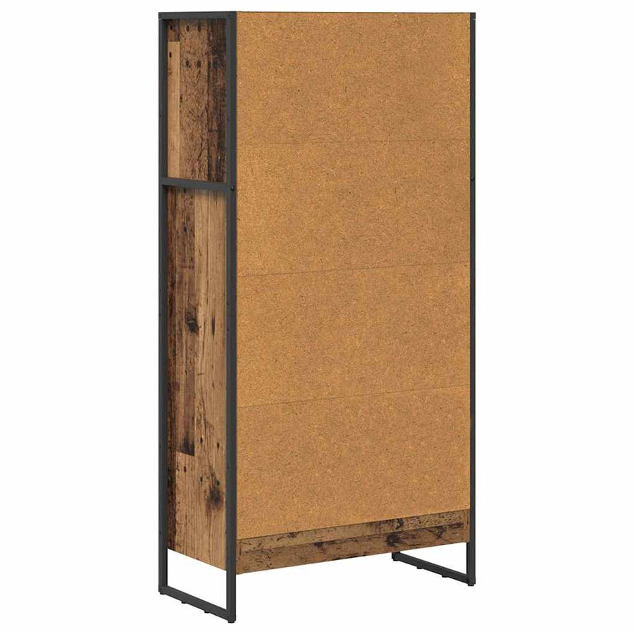 Boekenkast Oud Hout 80 x 30 x 155 cm Bewerkt hout