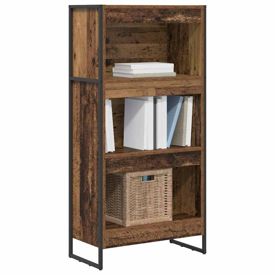 Boekenkast Oud Hout 80 x 30 x 155 cm Bewerkt hout
