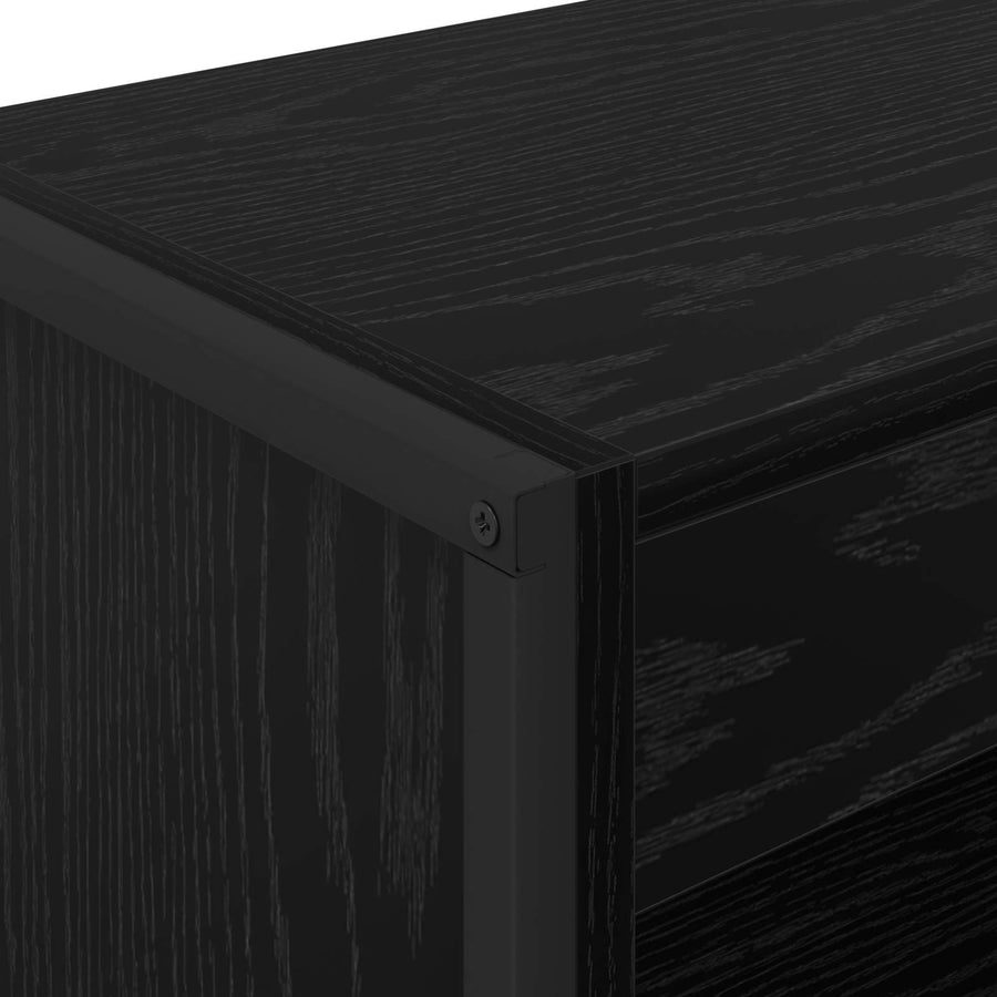 Boekenkast Zwart Eiken 80 x 30 x 155 cm Bewerkt hout