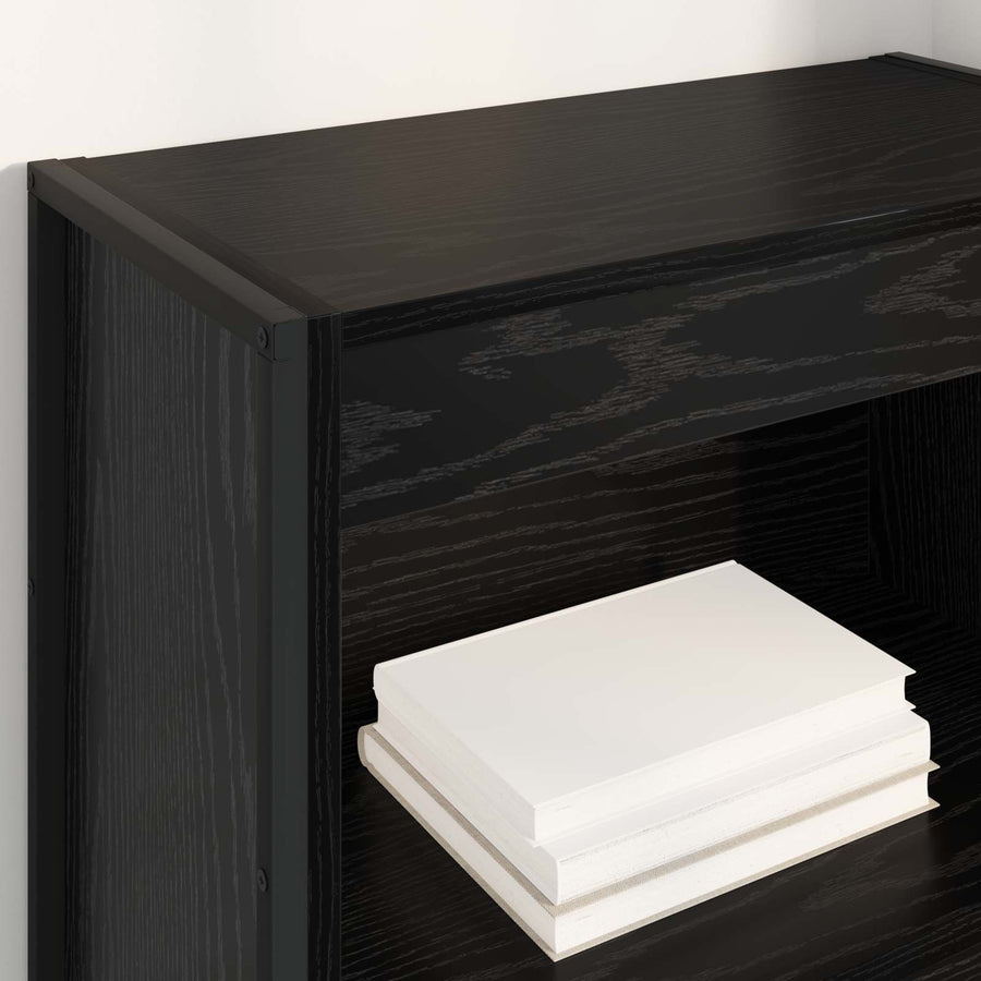 Boekenkast Zwart Eiken 80 x 30 x 155 cm Bewerkt hout